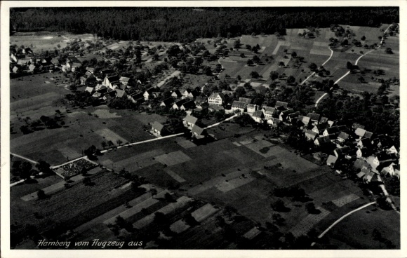 Postcard Hamberg Neuhausen in the Enzkreis Baden Württemberg, aerial photograph
