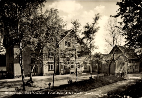 Ak Elend Oberharz am Brocken, FDGB-Heim Fritz Heckert, Haus 1