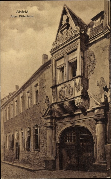 Ak Alsfeld in Hessen, Oud Ridderhuis, stucwerk