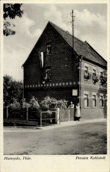 Postcard Hainspitz in Thuringia, Pension Kohlstedt