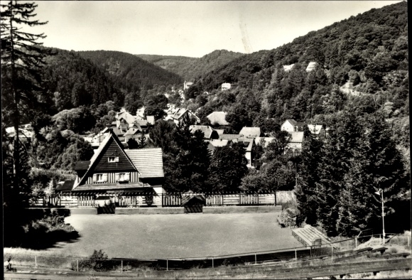 Postcard Altenbrak Thale im Harz, view from the forest stage