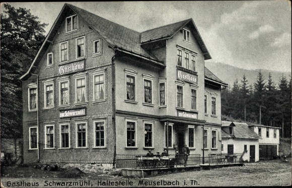 Ak Meuselbach Schwarzmühle Schwarzatal in Thüringen, Inn zur Schwarzmühl