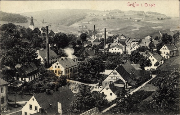 Ak Seiffen im Erzgebirge, Blick auf den Ort