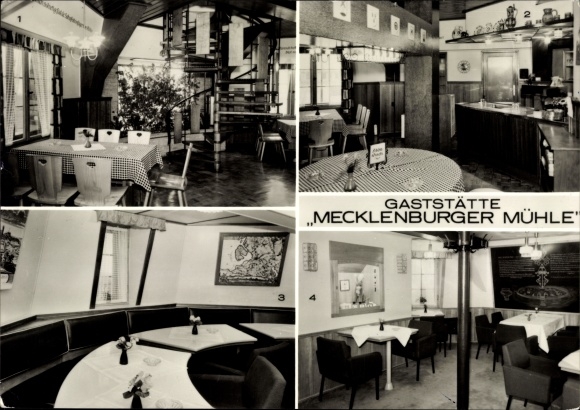 Postcard Groß Stieten in Mecklenburg, Gasthof Mecklenburger Mühle, interior