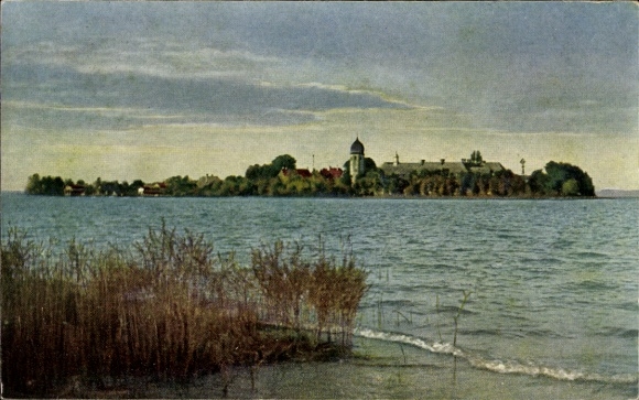 Postcard Frauenwörth Island Frauenchiemsee Chiemsee, Fraueninsel