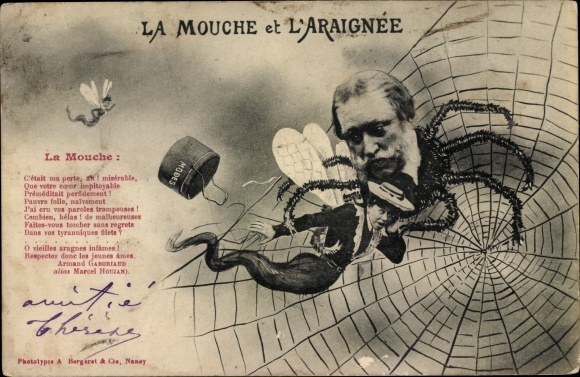 Postcard The Fly and the Spider, Die Fliege und die Spinne