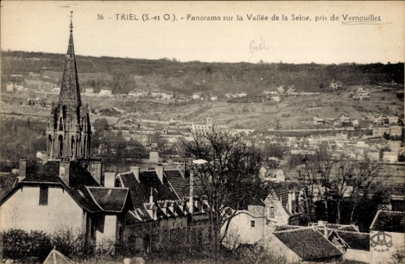 Ak Triel sur Seine Yvelines, Panorama sur la Vallée, pris de Vernouillet