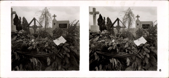 Stereo spatial image photo &quot;Greater Germany&#39;s rebirth&quot;, No. 6, Vienna 17, tombs of Domes and Planetta