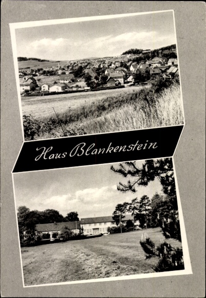 Postcard Gladenbach Hessen, Haus Blankenstein, landscape, building, black and white photo