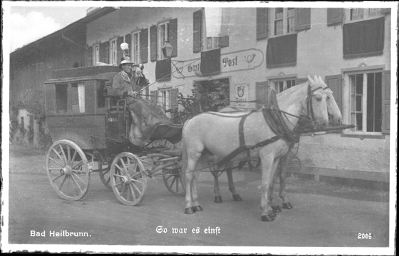 7 glass negatives Bad Heilbrunn in Upper Bavaria, mail coach, various views