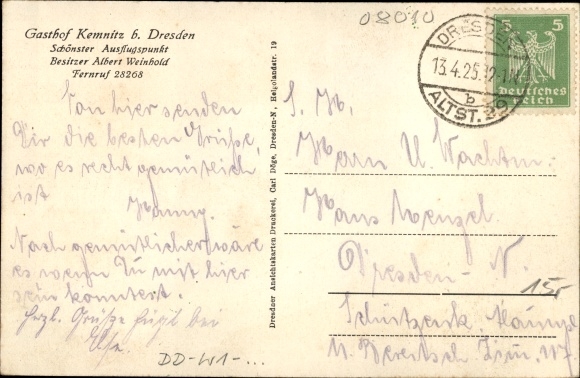PC Dresden Cotta Kemnitz, inn by Albert Weinhold