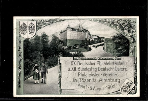 Postwaardestuk Ak PP 27 C98 01, 20e Duitse Filatelistendag 1908