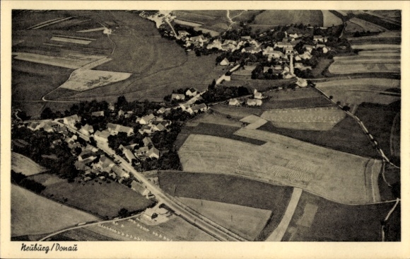 Postcard Neuburg an der Donau Upper Bavaria, aerial photograph