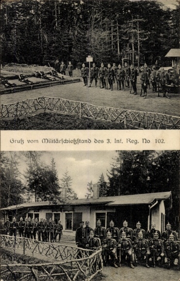 Ak Gruß vom Militärschießstand des 3. Infanterie Regiments Nummer 102