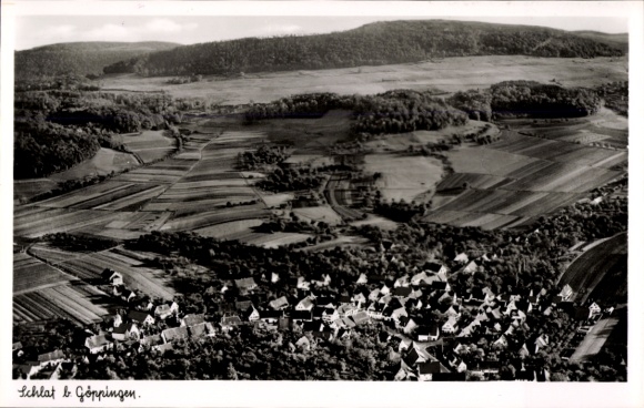 Postcard Schlat in Württemberg, aerial photograph