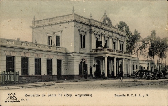 Ansichtkaart Santa Fé Argentinië, treinstation