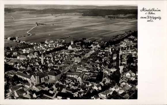Postcard Mindelheim in Unterallgäu, aerial photograph