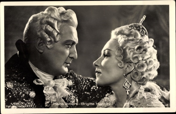 Postcard actor Hans Albers, actress Brigitte Horney, portrait, A 3728/1