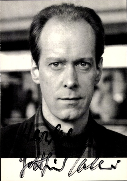 Postcard actor Gottfried Vollmer, portrait, autograph