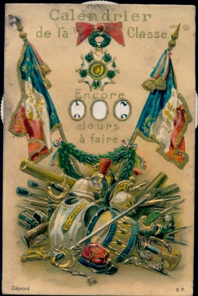 Mechanical Postcard France, French flag, armor, drum, propaganda