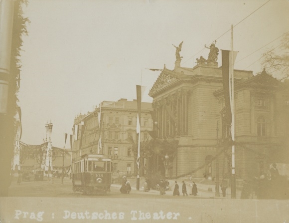 Photo Praha Prague, general view, German Theater, tram