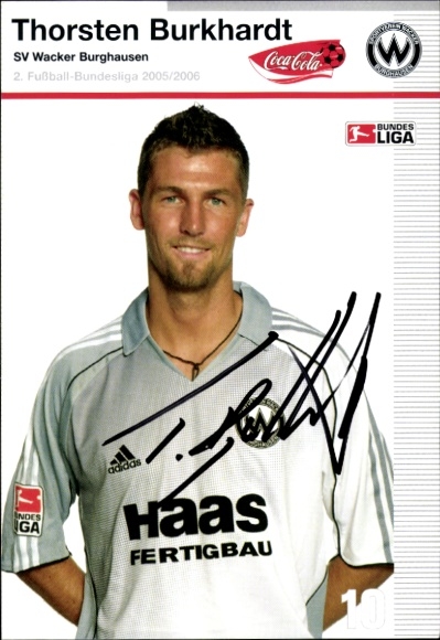 Autogrammkarte Fußballer Thorsten Burkhardt, SV Wacker Burghausen, Autogramm