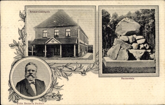 Postcard Dömitz on the Elbe Mecklenburg, Kaliß, Fritz Reuter, Reuter Prison, Reuterstein