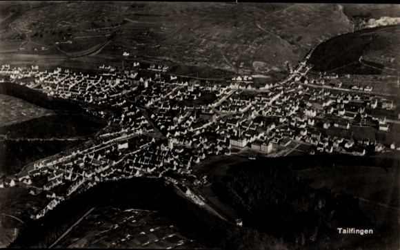 Postcard Tailfingen Albstadt in the Zollernalbkreis Württemberg, aerial photograph