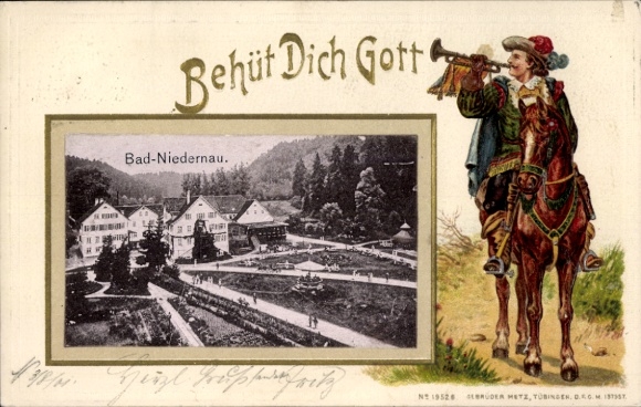 KP z wytłoczonym passepartout Bad Niedernau Rottenburg am Neckar, widok ogólny