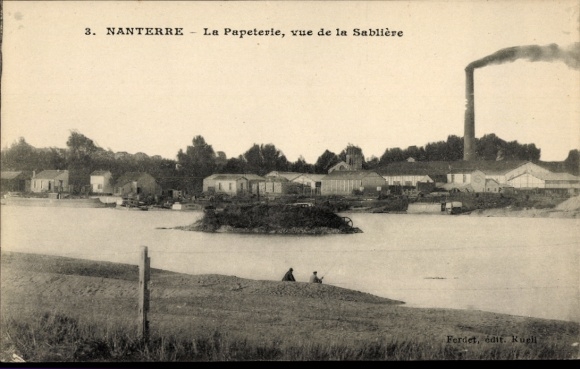 Ak Nanterre Hauts de Seine, La Papeterie, vue de la Sabliere