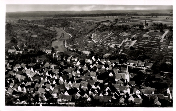 Postcard Pfaffenhofen im Zabergäu Württemberg, aerial photograph