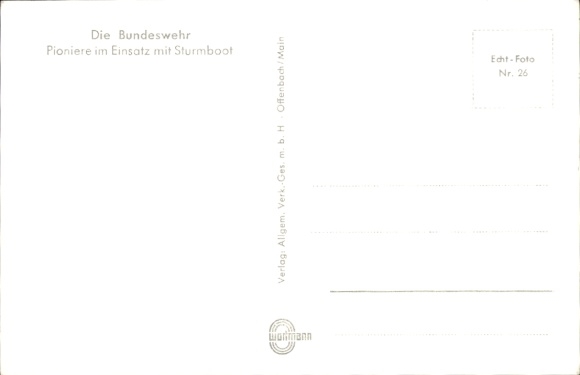Postcard The Bundeswehr, Pioneers in action with assault boat