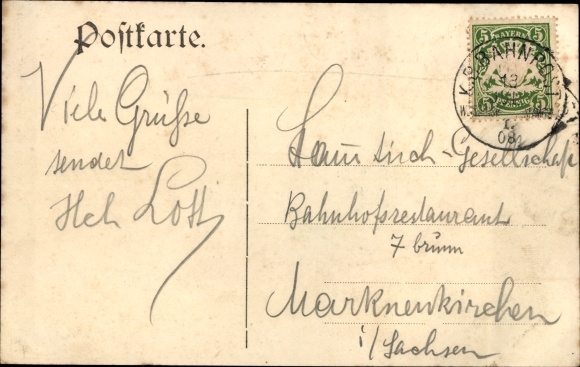 Postcard Weißenstadt in the Fichtelgebirge, town view