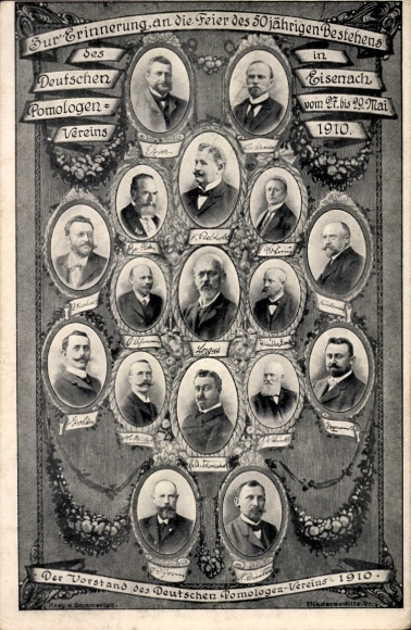 Ak Eisenach, Deutscher Pomologen-Verein, 50-jähriges Bestehen 1910, Vorstand, Portraits