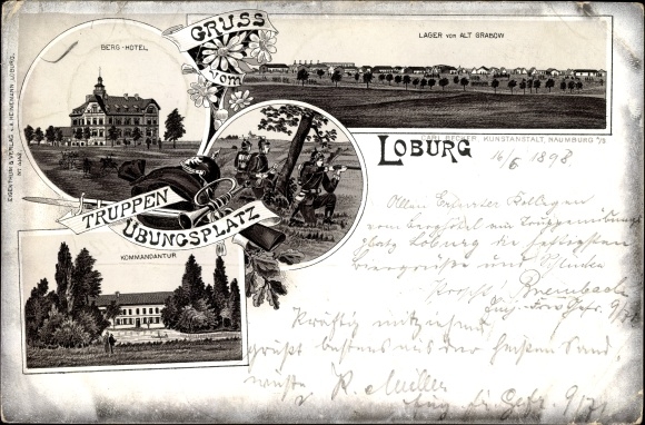 Chromo-Litho Loburg Möckern in Saxony Anhalt, military training area, camp, mountain hotel