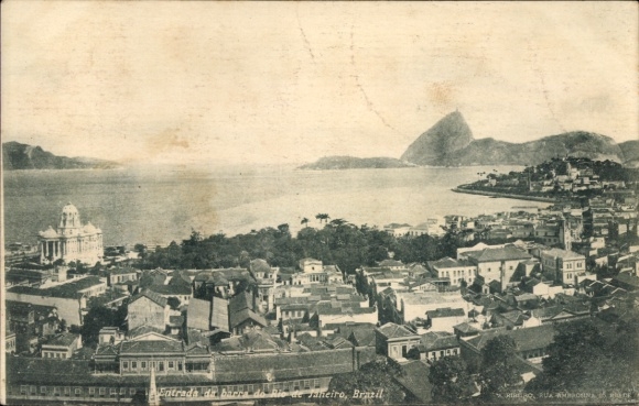 Ak Rio de Janeiro Brasilien, Blick auf Rio de Janeiro, Guanabara-Bucht, Berge, Stadtansicht