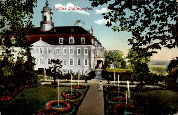 Ak Niederwiesa Sachsen, Parkanlage von Schloss Lichtenwalde