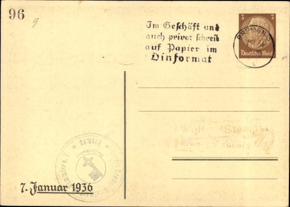 Stamps Postcard 1. Day of the stamp, founding day of the Reich Association of Philatelists