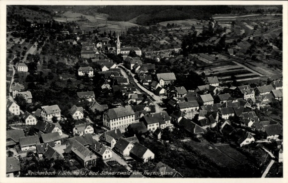 Postcard Reichenbach Lahr in the Black Forest, aerial photograph, overall view