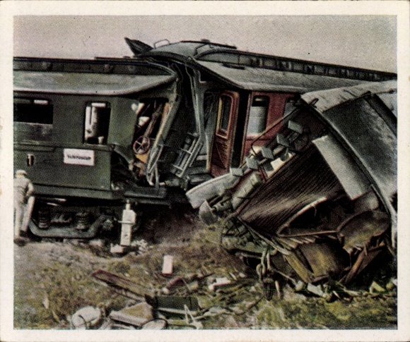 Sammelbild Die Nachkriegszeit Nr. 126, Juni 1928, Eisenbahnkatastrophe Siegelsdorf