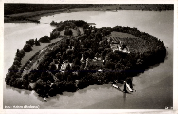 Ak Insel Mainau im Bodensee, Fliegeraufnahme