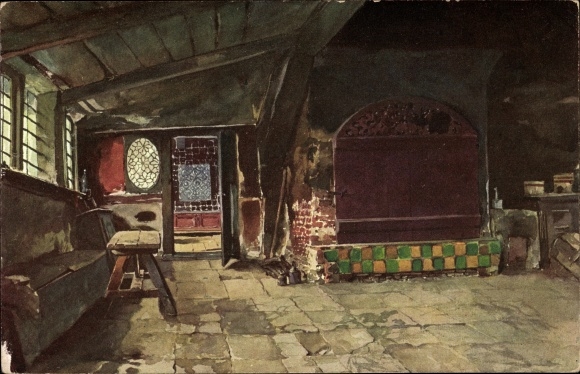Artist PC Hamburg Bergedorf Neuengamme, fleet of a Hufnerhaus, 1593