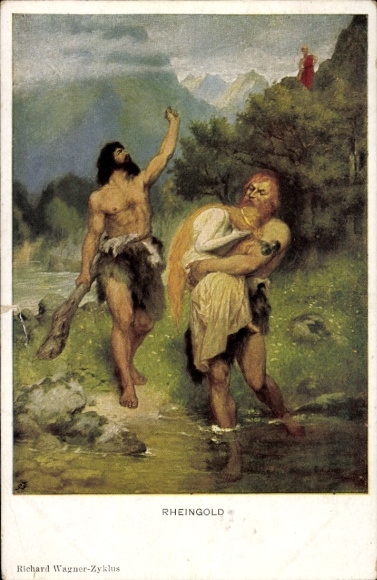 Ansichtkaart Rheingold, Richard Wagner, operascène