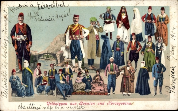 PC Bosnia Herzegovina, folk types in costumes