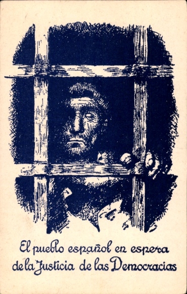 Postcard Spain, El pueblo español en espera de la Justicia de la Democracias, Justice, Justice