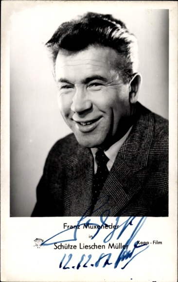 Postcard actress Franz Muxeneder, portrait, autograph