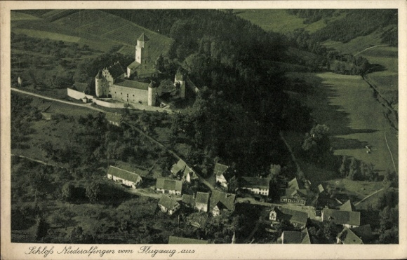 Postcard Niederalfingen Hüttlingen in Württemberg, aerial photograph