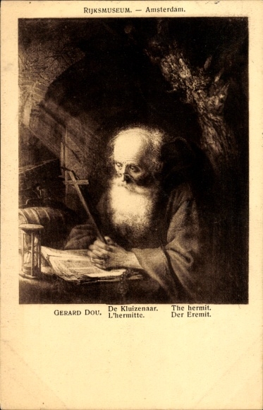 Artist Postcard Gerard Dou, The Hermit