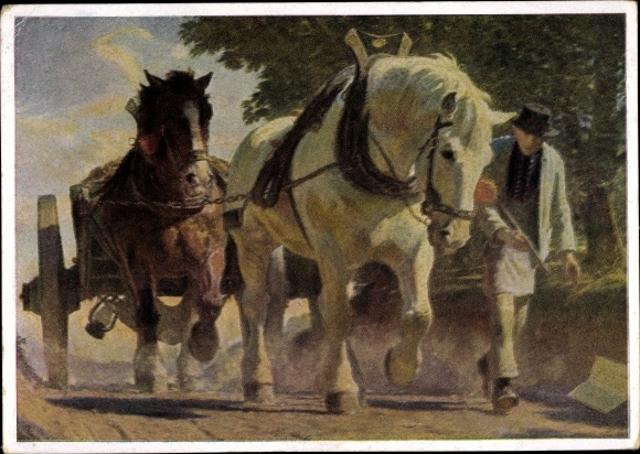 Künstler Ak Junghanns, Jul. P., Berg an, Pferde, HDK 263