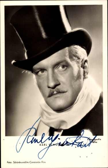 Ak Schauspieler Karl Schönböck, Portrait, Autogramm